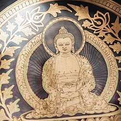 【一点物】アミターバ　阿弥陀如来　細密彫りチベタンアンティックシンギングボウル【音階：Ab】約1465g(スティック付属) - サブ5