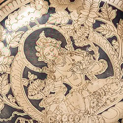 【一点物】グリーンターラー 緑多羅菩薩　細密彫りチベタンアンティックシンギングボウル【音階：E】約1850g(スティック付属) - サブ5