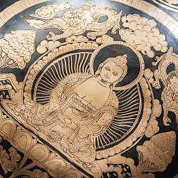 【一点物】アミターバ　阿弥陀如来　細密彫りチベタンアンティックシンギングボウル【音階：D】約2830g(スティック付属) - サブ5