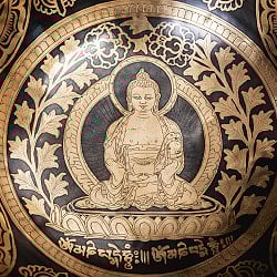 【一点物】アミターバ 阿弥陀如来 細密彫りチベタンアンティックシンギングボウル【音階:F#】約1548g(スティック付属) - サブ4