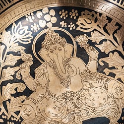 【一点物】ガネーシャ　細密彫りチベタンアンティックシンギングボウル【音階：B】約1934g(スティック付属) - サブ5