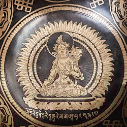 【一点物】白多羅菩薩　ホワイトターラー　細密彫りチベタンアンティックシンギングボウル【音階：E】約2198g(スティック付属) - サブ4