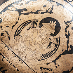 【一点物】六字咒観音菩薩　細密彫りチベタンアンティックシンギングボウル【音階：Eb】約3455g(スティック付属) - サブ5