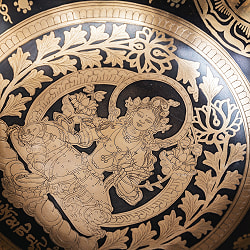 【一点物】グリーンターラー 緑多羅菩薩　細密彫りチベタンアンティックシンギングボウル【音階：Bb】約1510g(スティック付属) - サブ5