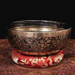 【一点物】ガネーシャ　細密彫りチベタンアンティックシンギングボウル【音階：Bb】約1428g(スティック付属) - サブ2