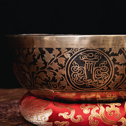 【一点物】ガネーシャ　細密彫りチベタンアンティックシンギングボウル【音階：Bb】約1428g(スティック付属) - サブ3