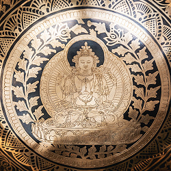 【一点物】六字咒観音菩薩　細密彫りチベタンアンティックシンギングボウル【音階：D】約1756g(スティック付属) - サブ4