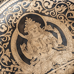 【一点物】六字咒観音菩薩　細密彫りチベタンアンティックシンギングボウル【音階：G】約2882g(スティック付属) - サブ5