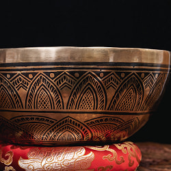 【一点物】ガネーシャ　細密彫りチベタンアンティックシンギングボウル【音階：G】約2054g(スティック付属) - サブ3