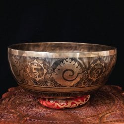 【一点物】チベタンアンティックシンギングボウル【音階:C#】約5535g(スティック付属)(ID-SINGBOWLANT-1851)