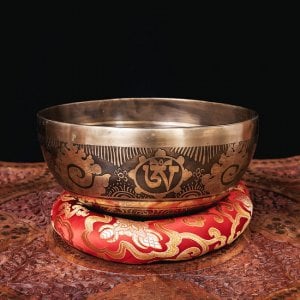 【一点物】チベタンアンティックシンギングボウル【音階：A】約1099g(スティック付属)
