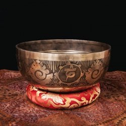 【一点物】チベタンアンティックシンギングボウル【音階:E】約1508g(スティック付属)(ID-SINGBOWLANT-1853)