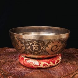 【一点物】チベタンアンティックシンギングボウル【音階:E】約1731g(スティック付属)(ID-SINGBOWLANT-1854)