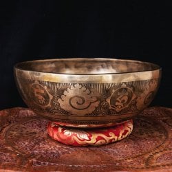 【一点物】チベタンアンティックシンギングボウル【音階:C#】約2851g(スティック付属)(ID-SINGBOWLANT-1856)