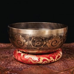 【一点物】チベタンアンティックシンギングボウル【音階:C#】約1440g(スティック付属)(ID-SINGBOWLANT-1863)