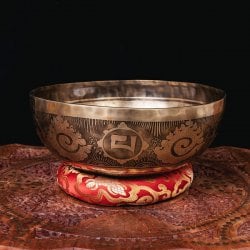 【一点物】チベタンアンティックシンギングボウル【音階:D】約2243g(スティック付属)(ID-SINGBOWLANT-1864)