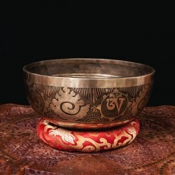 【一点物】チベタンアンティックシンギングボウル【音階:E】約1682g(スティック付属)(ID-SINGBOWLANT-1871)