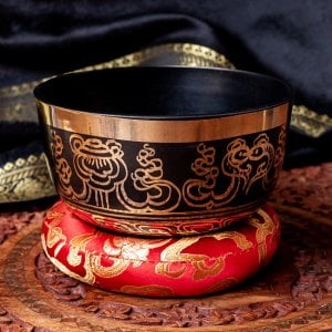 【一点物】高音質ブラックシンギングボウル【音階:Ab】 661g(スティック付属)