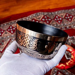 【一点物】高音質ブラックシンギングボウル【音階:Ab】 659g(スティック付属) - サブ5