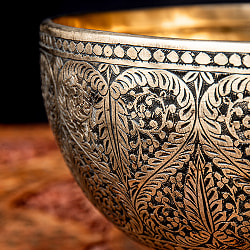 【一点物】唐草文様 彫琢深彫仕上げシンギングボウル 直径22.5cm程度 音階B - サブ5