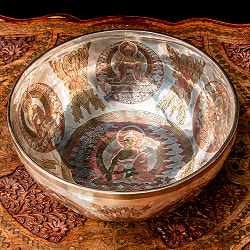 【一点物】細密彫り ホワイトシンギングボウル 直径26cm 音程G - サブ2