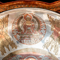 【一点物】細密彫り ホワイトシンギングボウル 直径26cm 音程G - サブ3