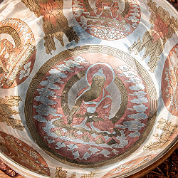 【一点物】細密彫り ホワイトシンギングボウル 直径26cm 音程G - サブ4