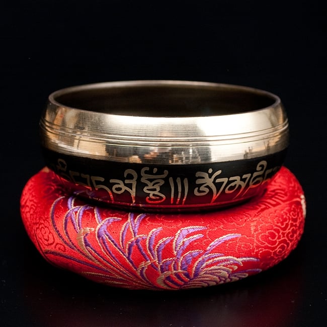 【一点物】ブラックシンギングボウル【音階:G#】 244g(スティック付属)の写真