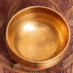 槌目付きティッカシンギングボウル 約17cm×約9.5cm〔スティック付属〕 - サブ3