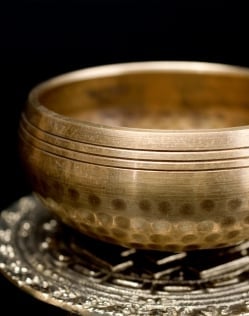 槌目付きティッカシンギングボウル 約9.7cm×約4.9cm〔スティック付属〕 - サブ2