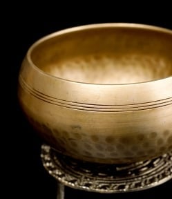 槌目付きティッカシンギングボウル 約13.6cm×約7cm〔スティック付属〕 - サブ2