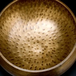 槌目付きティッカシンギングボウル 約17cm×約8.5cm〔スティック付属〕 - サブ3