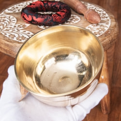 シンプルシンギングボウル　ライン模様入り 約12cm - サブ5