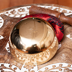 シンプルシンギングボウル　ライン模様入り 約8.9cm - サブ4