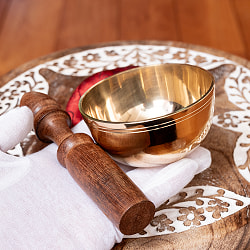 シンプルシンギングボウル　ライン模様入り 約8.9cm - サブ5