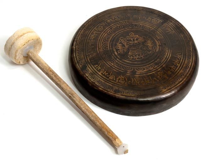 金属製打楽器　中国　チベット　ゴング　ドラ　銅鑼　アンティーク　民族楽器 金属製打器 中国 チベット ゴング ドラ 銅鑼 アンティーク 民族器 金属