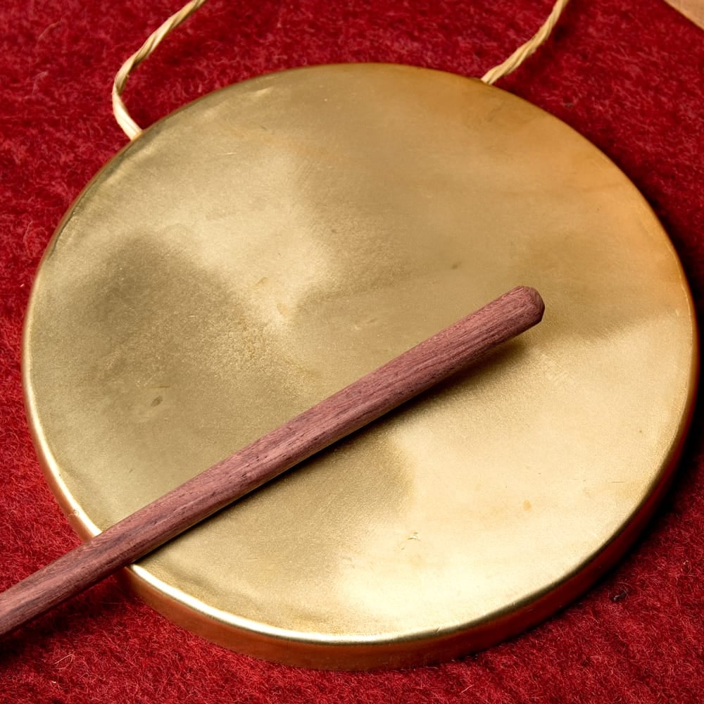 ベトナムのゴング（銅鑼）18cm / ドラ 鐘 ベル 民族楽器 インド楽器 エスニック楽器 ヒーリング楽器