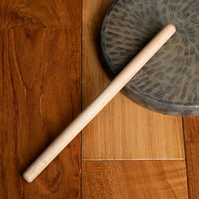 ベトナムのゴング（銅鑼）約20cm 7 - 木製マレットです。高めの音が出したい方へ。