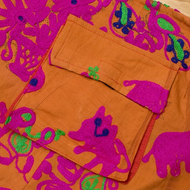 〔1点物〕カッチ地方のトライバル刺繍ミニスカート 6 - ポケットも大きくてとても便利です。