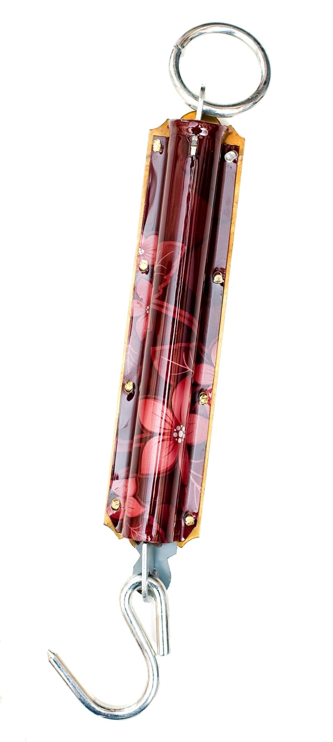 アンティーク風スプリングバランススケール[50Kgまで]【赤・花模様】 9 - 選択Bです。模様は桜に似た花です。