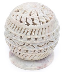 ソープストーン丸型キャンドル＆お香立て - ひまわりの商品写真