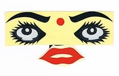 インド女性の顔のステッカー