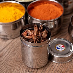 ステンレスのマサラケース・小物入れ-1号[6cm×4.5cm　約50ml] - サブ3