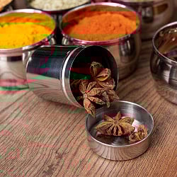 ステンレスのマサラケース・小物入れ-1号[6cm×4.5cm　約50ml] - サブ4