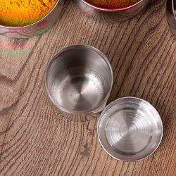 ステンレスのマサラケース・小物入れ-1号[6cm×4.5cm　約50ml] - サブ5