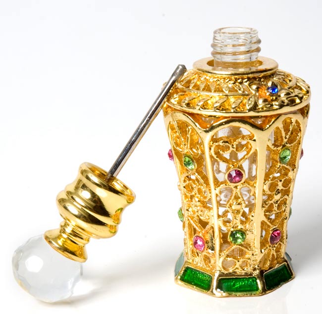 金色の八角形型 香水瓶 - 緑系 の通販 - TIRAKITA.COM