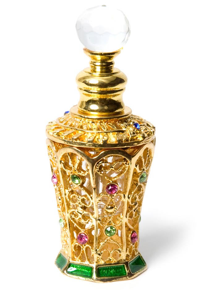 金色の八角形型 香水瓶 - 緑系 の通販 - TIRAKITA.COM