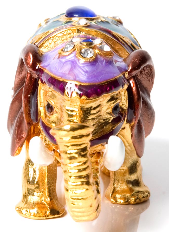 変形!金色の象さん小物入れ 2 - 正面からの写真です