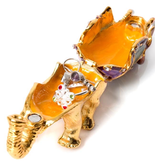 変形!金色の象さん小物入れ 6 - 全開にした状態です