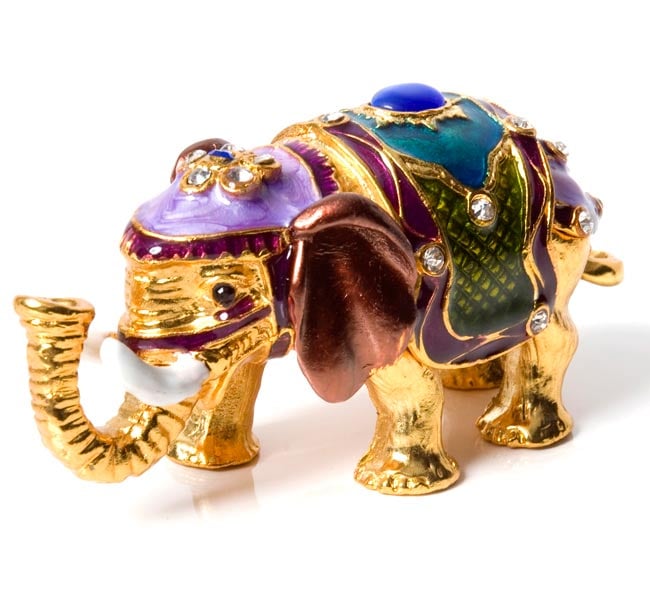 変形!金色の象さん小物入れ の写真